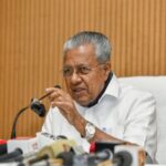 Pinarayi Vijayan addresses a press conference in New Delhi